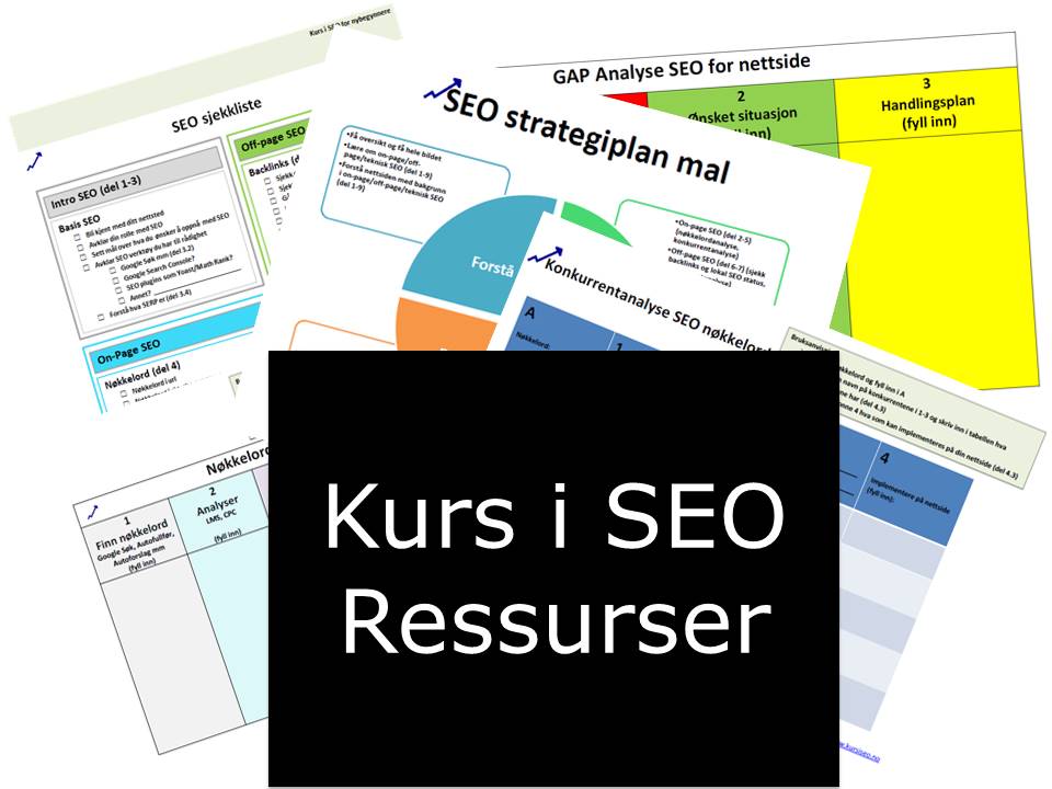 SEO strategi og andre SEO ressurser for Kurs i SEO for nybegynnere